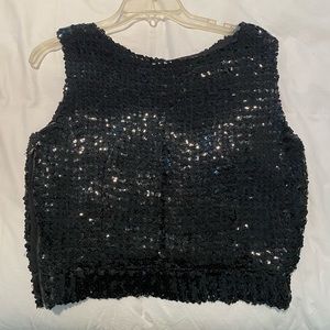 Vintage black sequin tank top